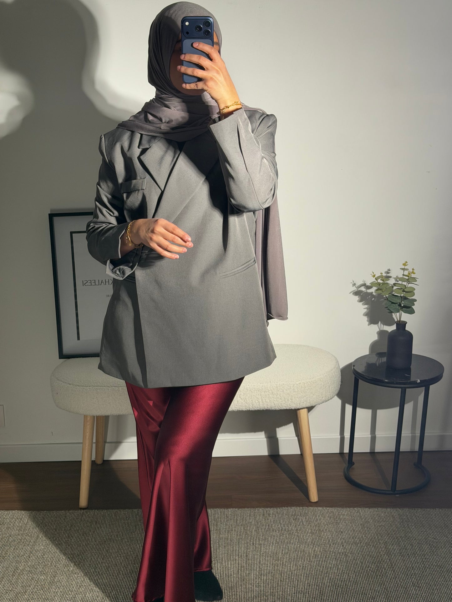 Longue jupe en satin