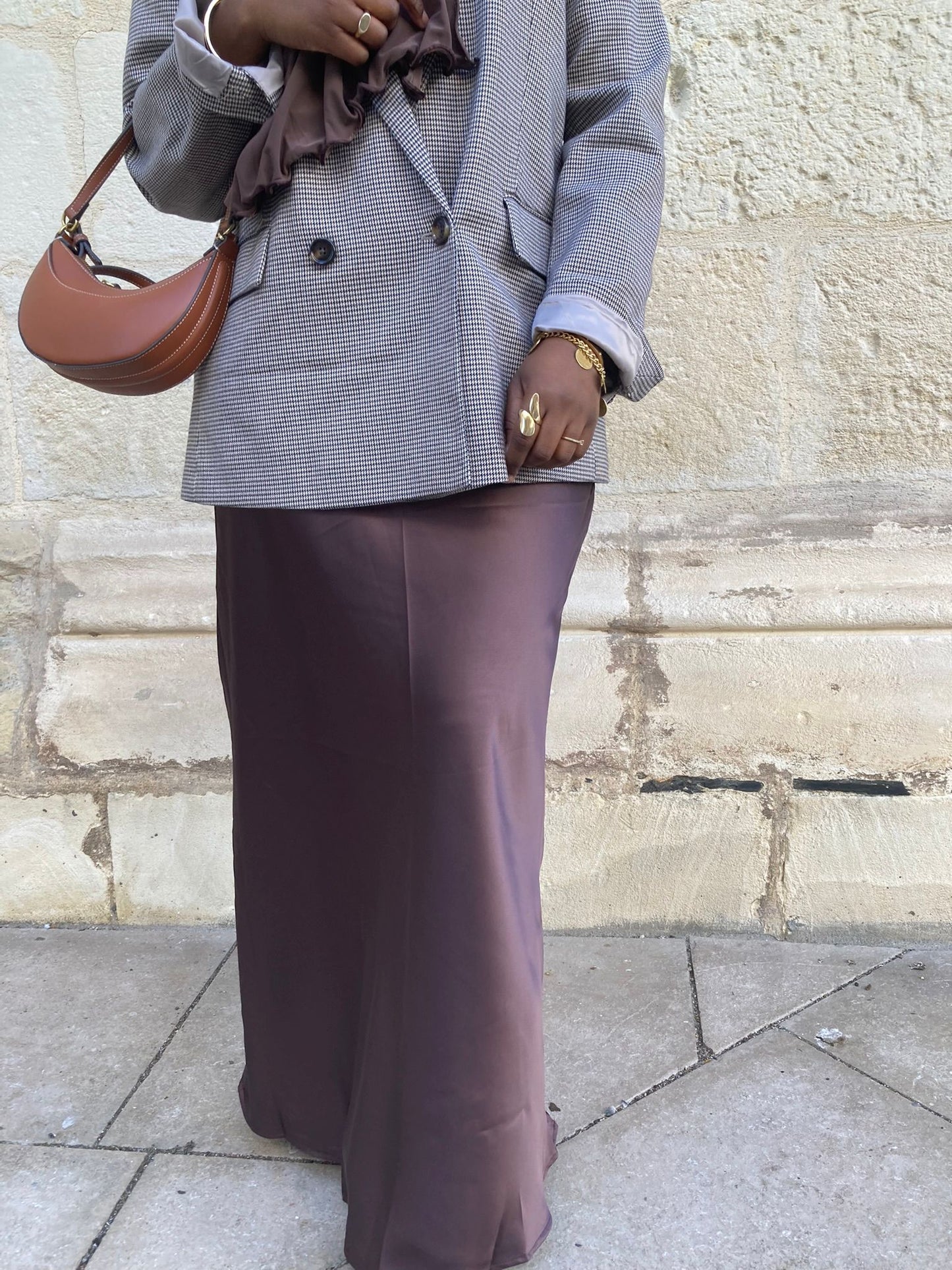 Longue jupe en satin