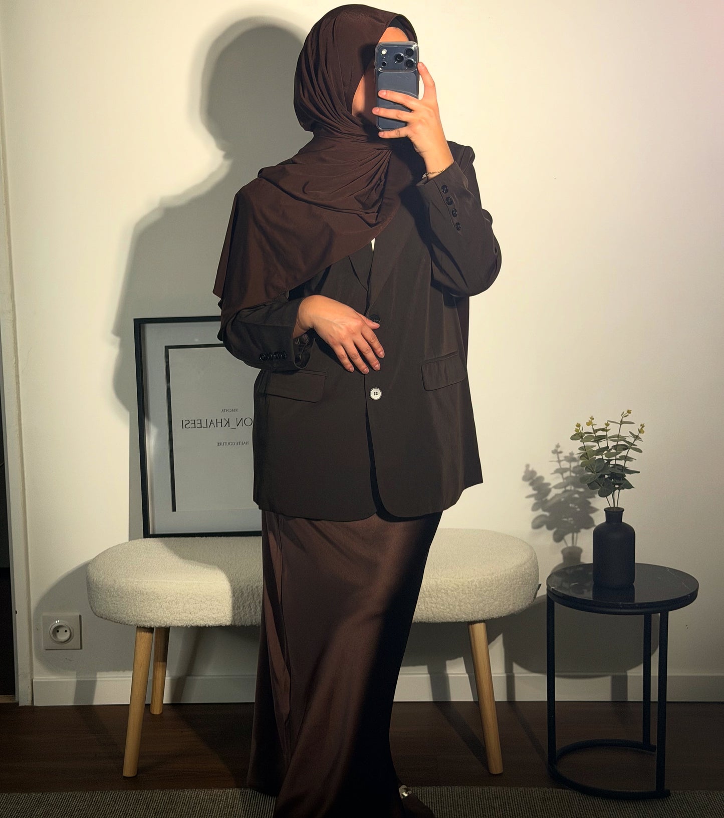 Longue jupe en satin